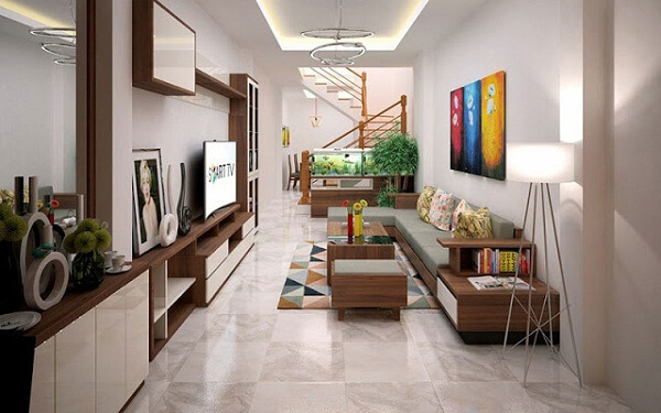 Description: Nội thất phòng khách nhà ống